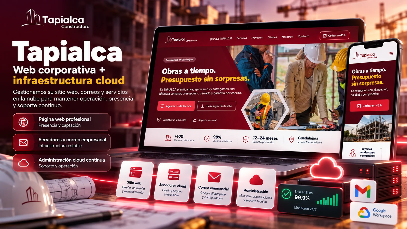 Tapialca: sitio web corporativo, correo y servicios cloud administrados por Fundev Studio